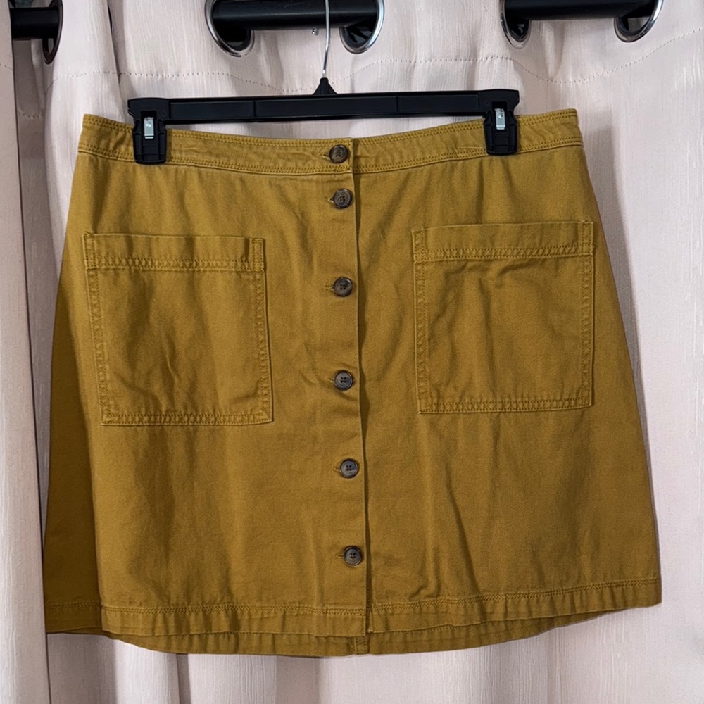 Old Navy Button-Front Mustard Skirt